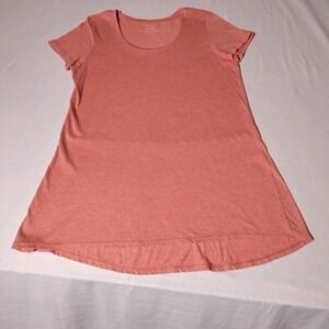 J Jill Pure Jill Scoop Neck Eliptical Tee XS Peach S/S Pima Cotton India